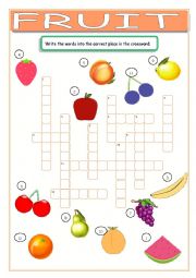 Fruit Crossword
