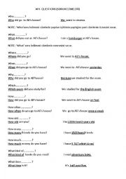 English Worksheet: Wh- questions