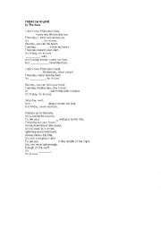 English Worksheet: Friday Im in Love