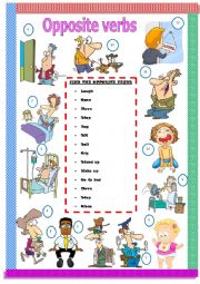 English Worksheet: OPPOSITE VERBS