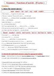 FUNCTIONS OF MODALS - (PRACTICE + NICE EXAMPLES)) 