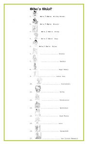 English Worksheet: He / She