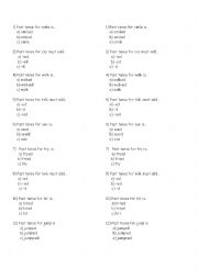 English Worksheet: past tense verb