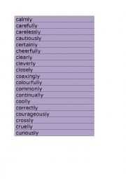 Adverbs calmly to curiously flashcards matchup synonyms and antonyms
