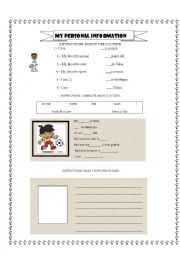 English Worksheet: ID CARDS, PERSONAL INFORMATION