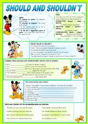 English Worksheet: Should and Shouldnt