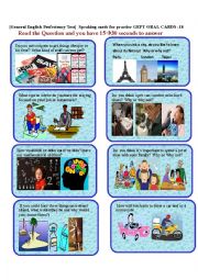 English Worksheet: GEPT ORAL CARDS-18