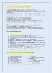 English Worksheet: So that / In case