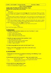 English Worksheet: first term exam