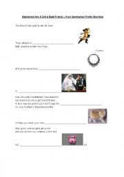 English Worksheet: Diamonds are a girl`s best friend