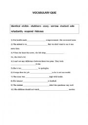 English Worksheet: Vocabulary Quiz