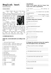 English Worksheet: Charlie Chapplin 