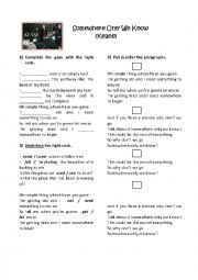 English Worksheet: Somewhere only we know by keane