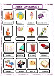 English Worksheet: PARTY DICTIONARY 1