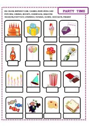 English Worksheet: Party time exercise