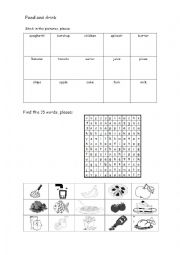 English Worksheet: Food