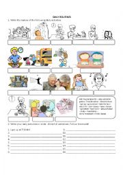 English Worksheet: Daily activities - routines - verbs - present simple 2!