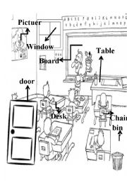 English Worksheet: class room