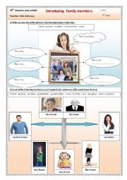English Worksheet: introducing family