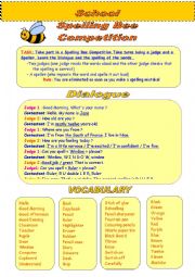 English Worksheet: Spelling Bee Competition Dialogue