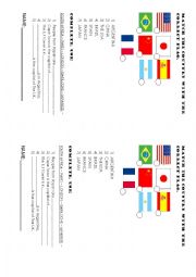 English Worksheet: COUNTRIES AND NATIONALITIES