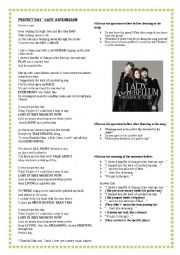 English Worksheet: Perfect Day - Lady Antebellum- Song activity and Discussion