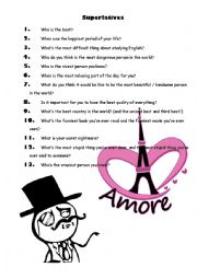 English Worksheet: Superlatives
