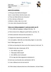 English Worksheet: Book Report