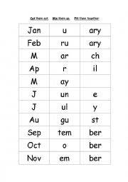 English Worksheet: Months of the year