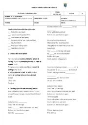 English Worksheet: just give me a reason- PINK