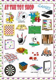 English Worksheet: At the Toy Shop (Games) Picture Dictionary#2
