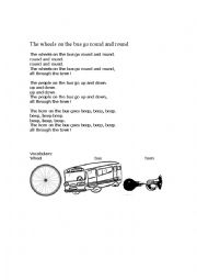 English Worksheet: the wheels of the bus