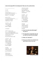 English Worksheet: Adele - Skyfall listening exercise