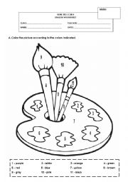 English Worksheet: Colours