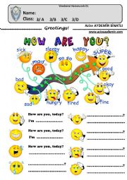 English Worksheet: How are you?