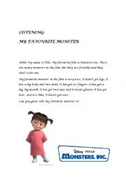 English Worksheet: Body parts. Listening / Reading