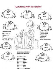 English Worksheet: Autumn harvest of numbers