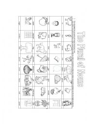 English Worksheet: Singular and Plural forms illustrated