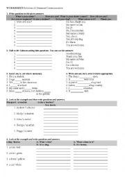 English Worksheet: Worksheet Whats your name?