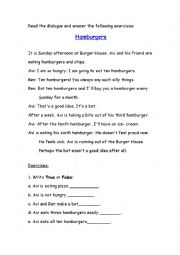 English Worksheet: Unseen-Hamburger