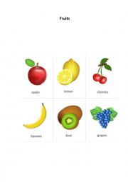 English Worksheet: Fruits