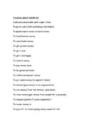 English Worksheet: Money vocabulary B2