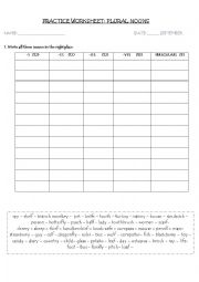 English Worksheet: Practice Plural nouns