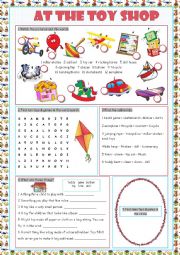 English Worksheet: At the Toy Shop (Vocabulary Exercises)