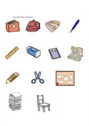 English Worksheet: Classroom Objects