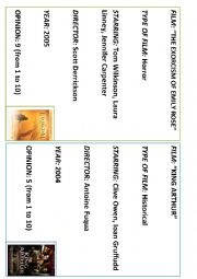 English Worksheet: FILMS - CARDS - Set 3