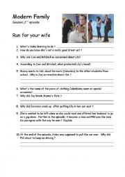 English Worksheet: Run For Your Wife