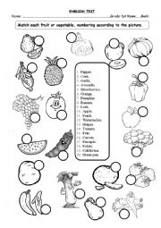 fruits and vegetables test matching