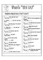 English Exercises: the verb to do