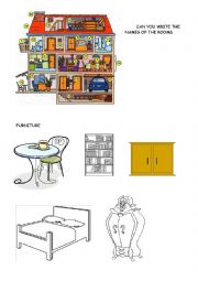 English Worksheet: rooms